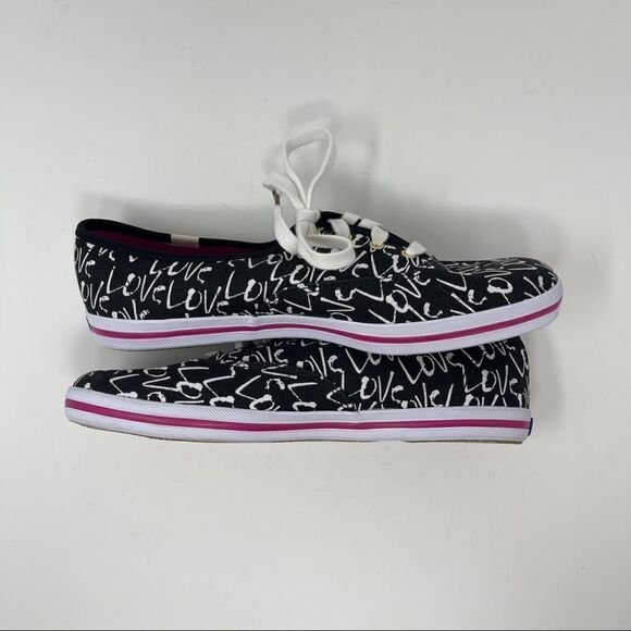Kate Spade New York KEDS Sneaker Love Black White MISMATCHED Size 8.5Right 9Left - Picture 5 of 11